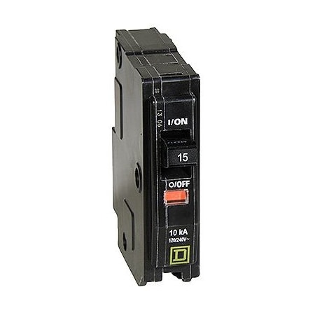 Square D Miniature Circuit Breaker, QO Series, 15A, 1 Pole, 120/240V AC, 10kA at 120/240V AC QO115CP
